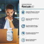 ScimeraMD® FocusMD Complemento para el Cerebro con Coffeeberry Orgánico Nootrópico, Huperzina A para Memoria, Concentración y Energía, 30 Cápsulas