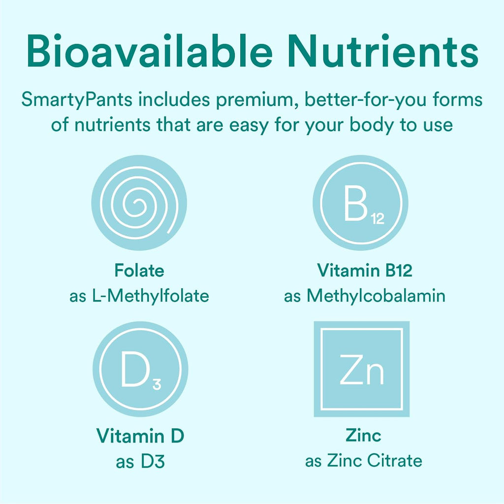 SmartyPants Vitaminas Prenatales Orgánicas, Gominolas Multivitamínicas: Biotina, Metilfolato, Omega 3 (ALA), Vitamina D3, C, B12, B6, A, K2 y Zinc, Colina, Vegetariano, 180 unidades (45 días)
