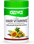 OZIVA Plant Based Hair Vitamins con Biotina, Omega-3 y Vitamina E, 60 Cápsulas