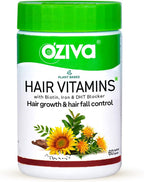 OZIVA Plant Based Hair Vitamins con Biotina, Omega-3 y Vitamina E, 60 Cápsulas