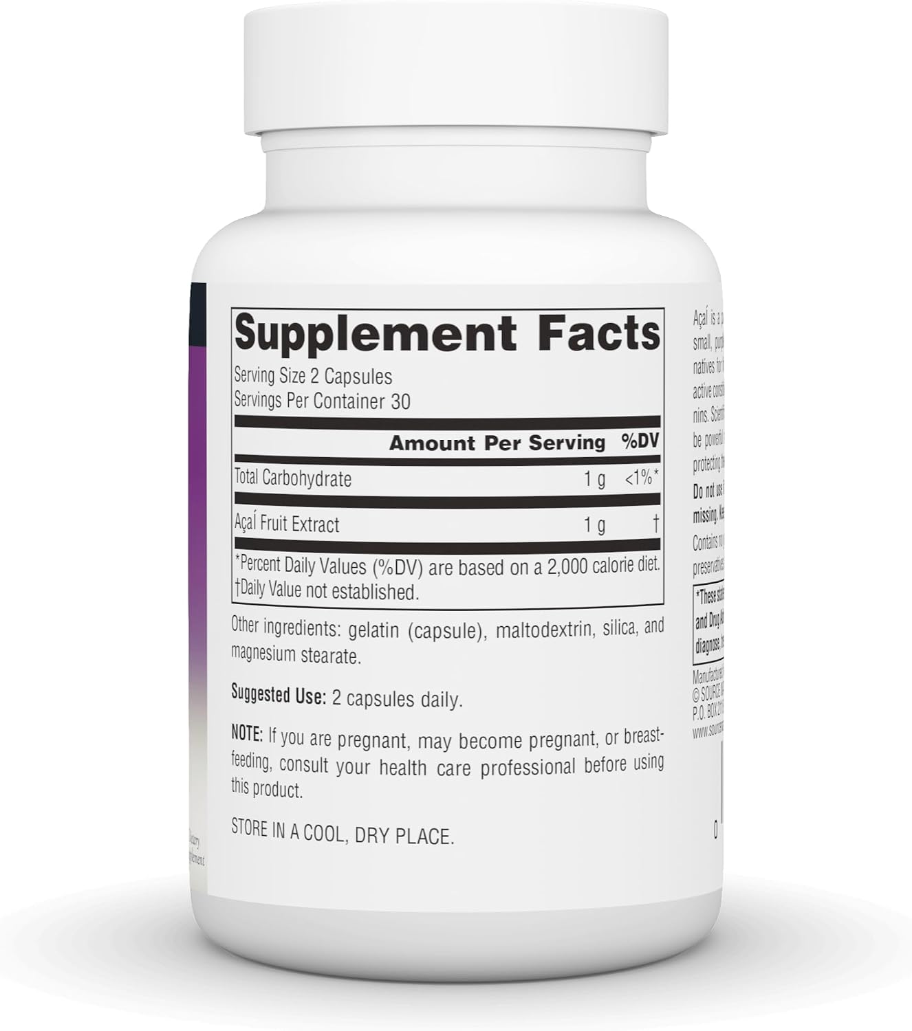 Source Naturals Extracto de Acai, Superantioxidante de Brasil - 500 mg, 60 Cápsulas