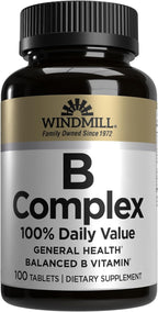 Windmill Natural Vitamins B Complex (100% Valor Diario), 100 Comprimidos