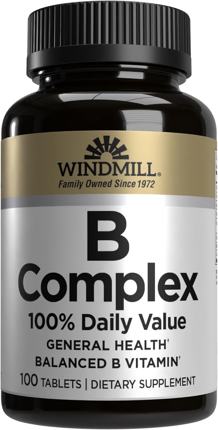 Windmill Natural Vitamins B Complex (100% Valor Diario), 100 Comprimidos