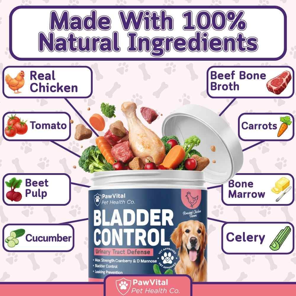 PawVital Suplemento Urinario para Perros con Cranberry y D-Mannose (90 Chews)