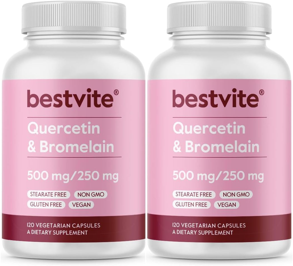 BESTVITE Quercetin with Bromelain 500mg/250mg - 120 Vegetable Capsules