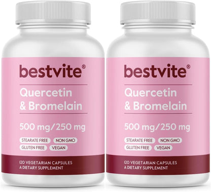 BESTVITE Quercetina con Bromelina 500mg/250mg - 120 Cápsulas Vegetales – Image 8