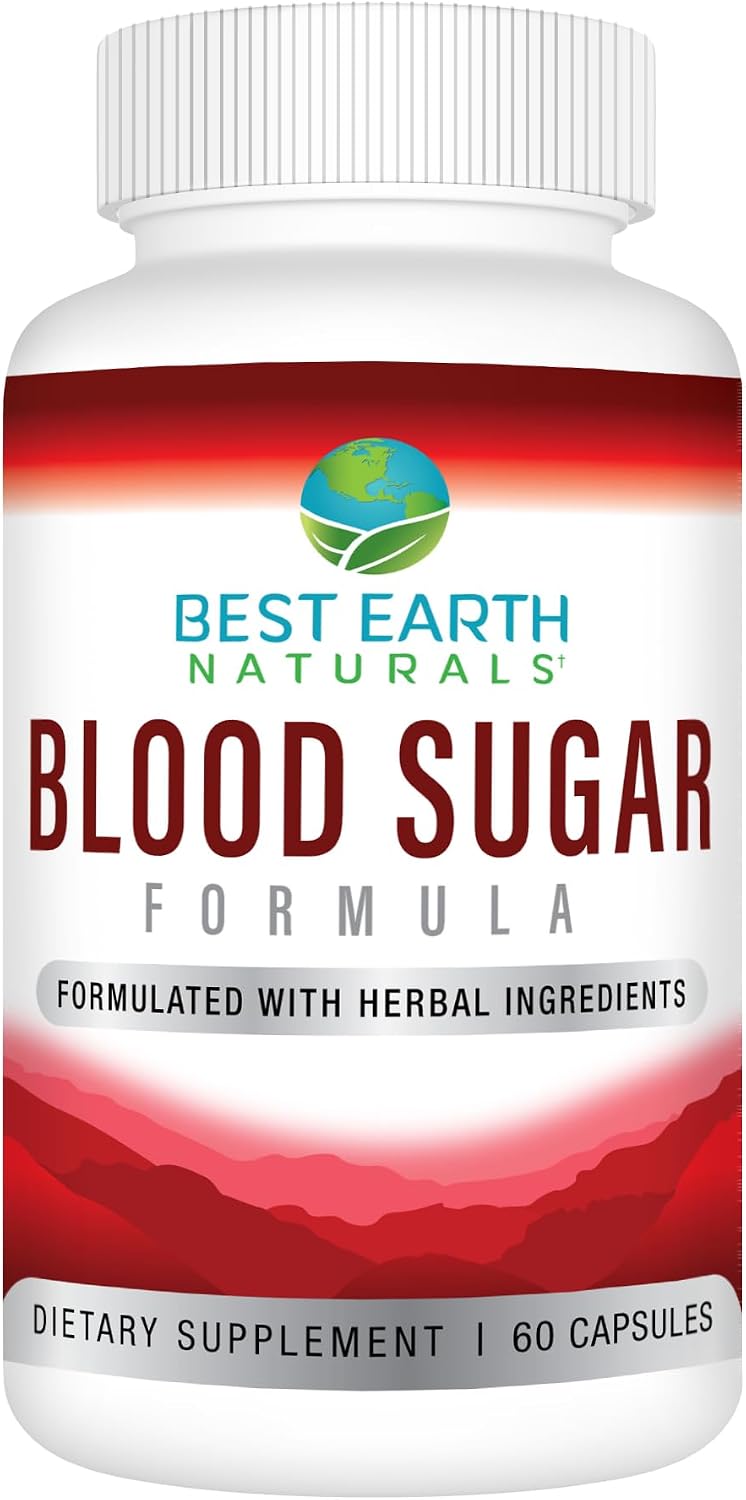 Best Earth Naturals Fórmula de Azúcar en Sangre con Canela, Gymnema Sylvestre, Banaba, Guggul y Más - 60 Cápsulas