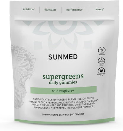 SUNMED Supergreens Daily Gummies – Mezcla de Bienestar con Ashwagandha, Té Verde, Spirulina, Probióticos y Antioxidantes | – Image 9
