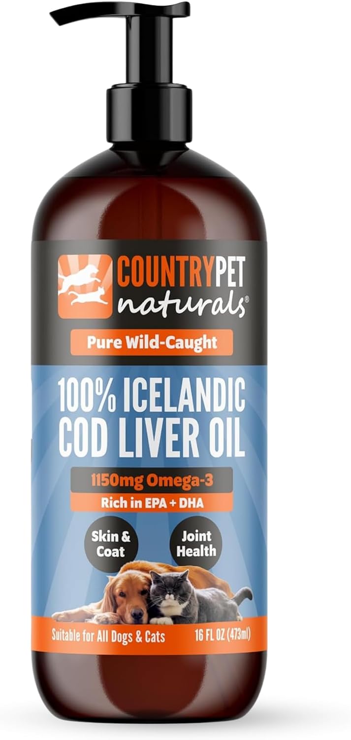 Aceite de Hígado de Bacalao Puro Islandés para Perros y Gatos