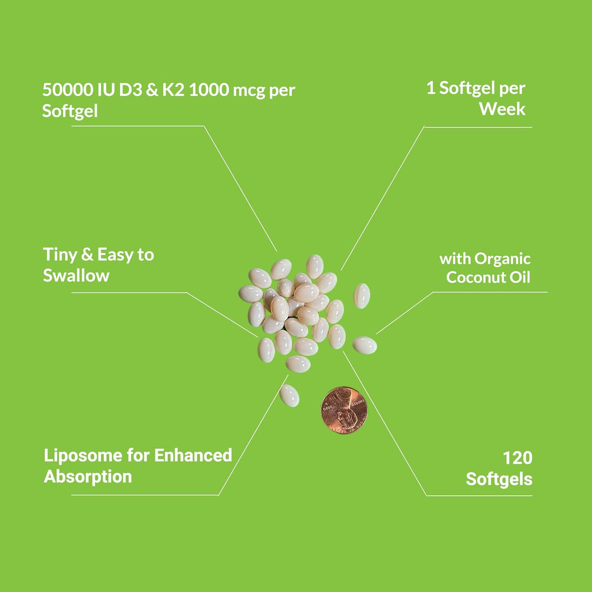 UpNourish Liposomal Vitamin D3 50000 IU with 1000 mcg Vitamin K, High Dose Vitamin D3 K2, Vitamin D 50000 IU with K1, K2 – Image 3