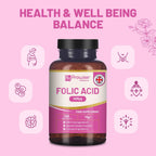 Ácido Fólico 400 mcg - 400 Comprimidos Veganos de Vitamina B9 | Cuidado del Embarazo | Hecho en Reino Unido – Prowise
