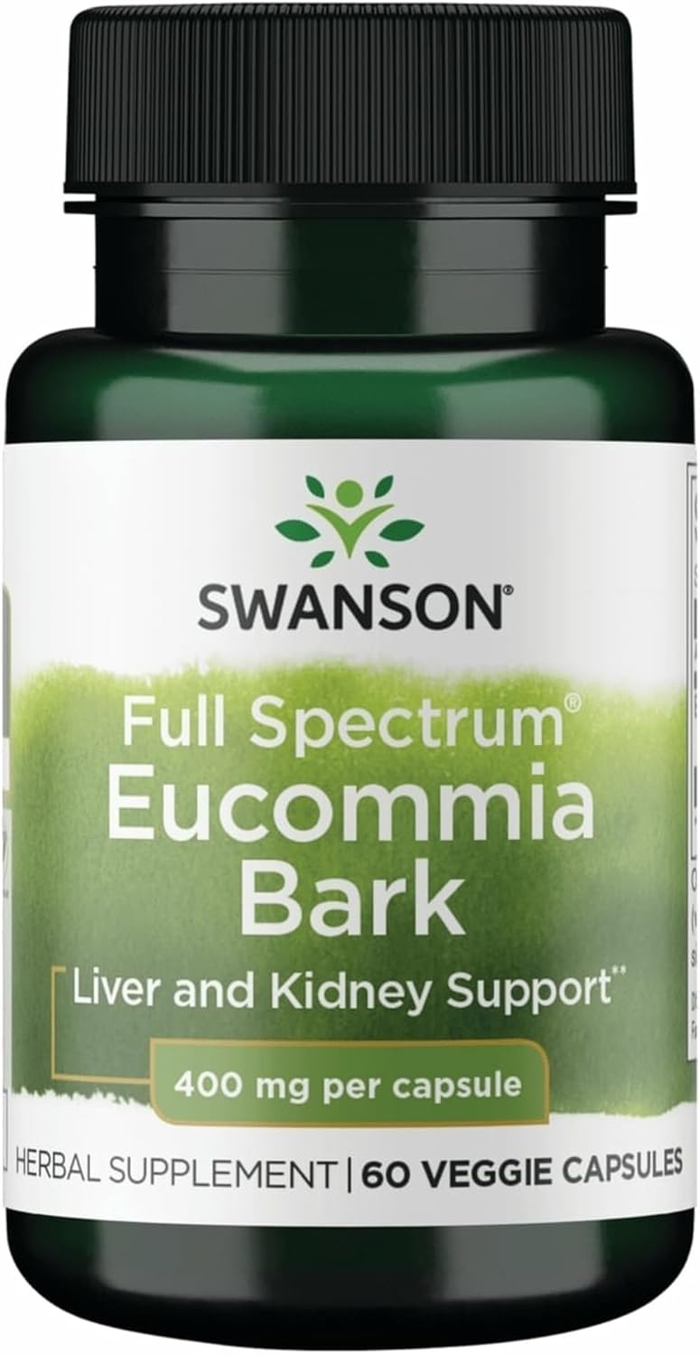Swanson Full Spectrum Eucommia Bark 400 mg 60 Cápsulas Vegetales