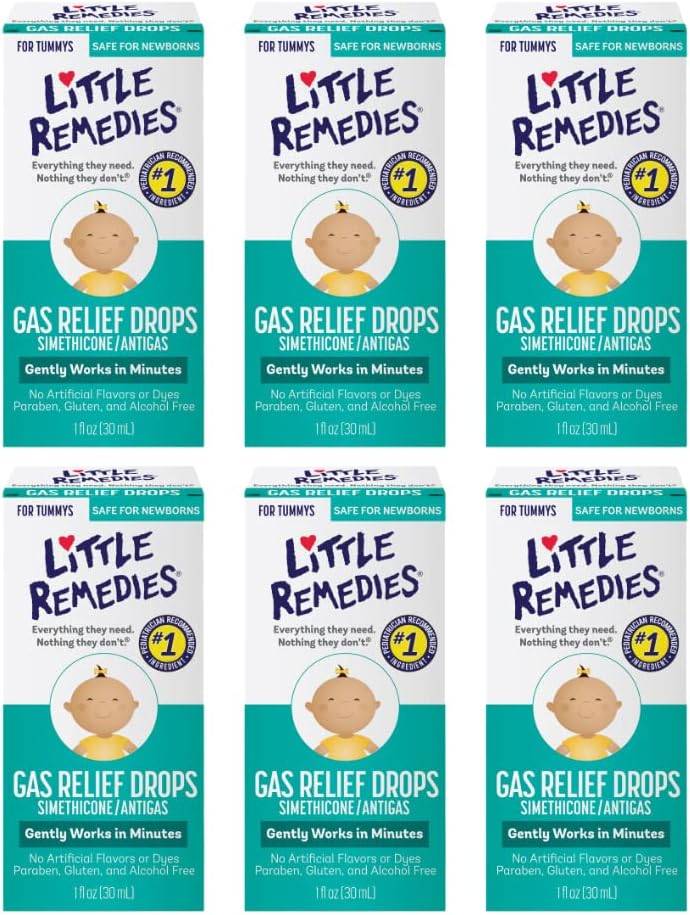 Little Remedies Gas Relief Drops, Natural Berry Flavor, Safe for Newborns, 1.0 fl oz (6-Pack)