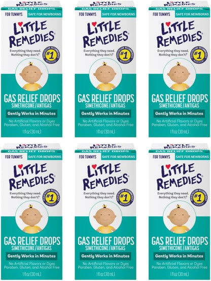 Little Remedies Gotas de Alivio de Gases, Sabor Natural a Bayas, Seguro para Recién Nacidos, 1.0 fl oz (Pack de 6) – Image 1