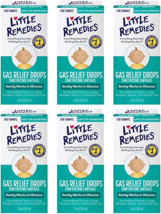Little Remedies Gas Relief Drops, Natural Berry Flavor, Safe for Newborns, 1.0 fl oz (6-Pack)