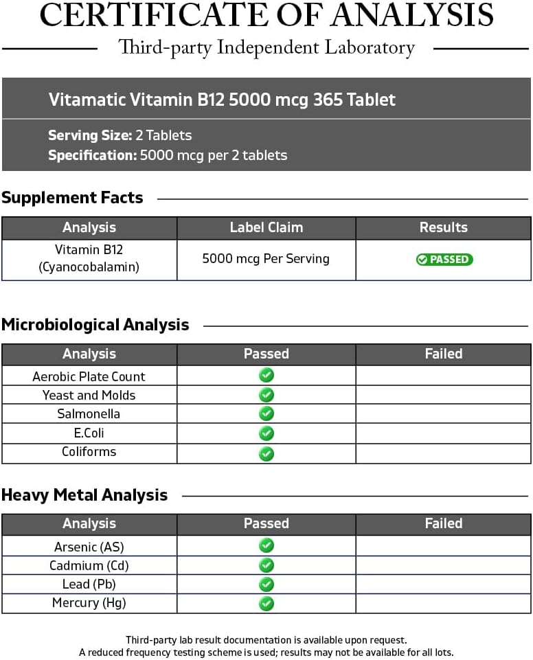 Vitamatic Vitamina B12 5000 mcg – 365 Comprimidos de Disolución Rápida Sabor Berry