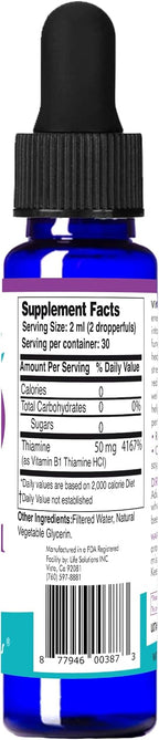 Life Solutions Vitamina B1 (Tiamina) en Gotas, 2 oz