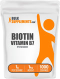 BulkSupplements Biotina en Polvo 10000 mcg - Vitamina B7 - 1 kg