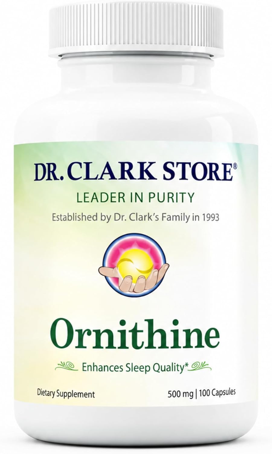 Dr Clark L-Ornitina 500mg - 100 Cápsulas de Gelatina - Suplemento de Aminoácido Puro