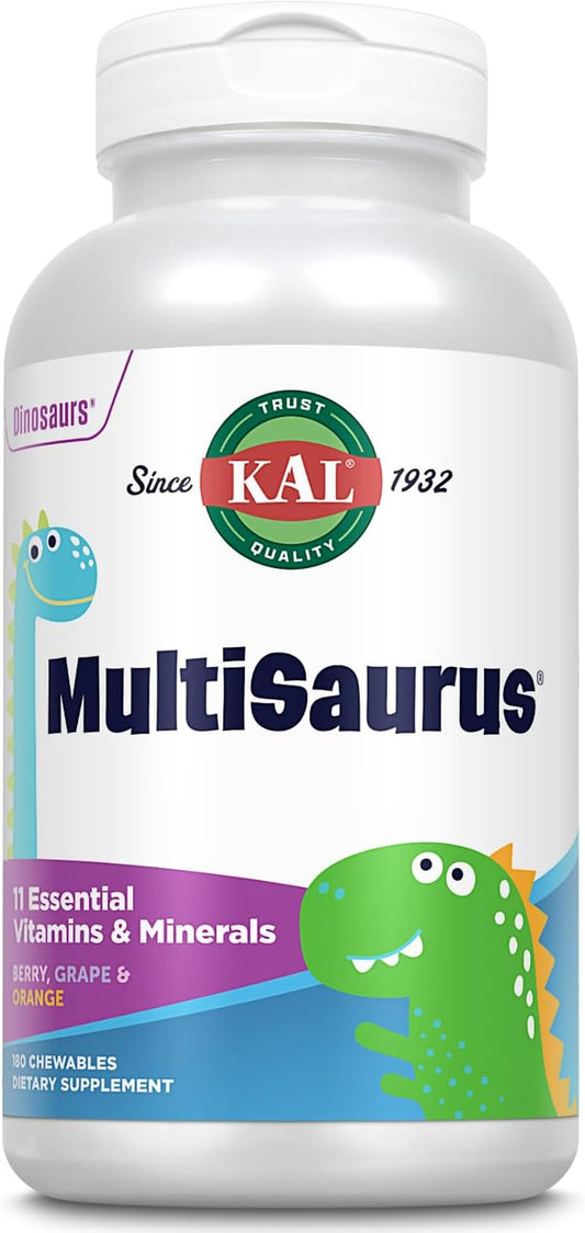KAL MultiSaurus Children's Multivitamin - 180 Dinosaur Gummies with 11 Vitamins and Minerals