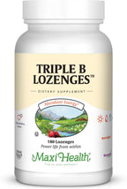 Maxi Health Triple B Lozenges - Complejo B con B12, B6 y Biotina - Sabor Fresa - 180 Pastillas - Kosher