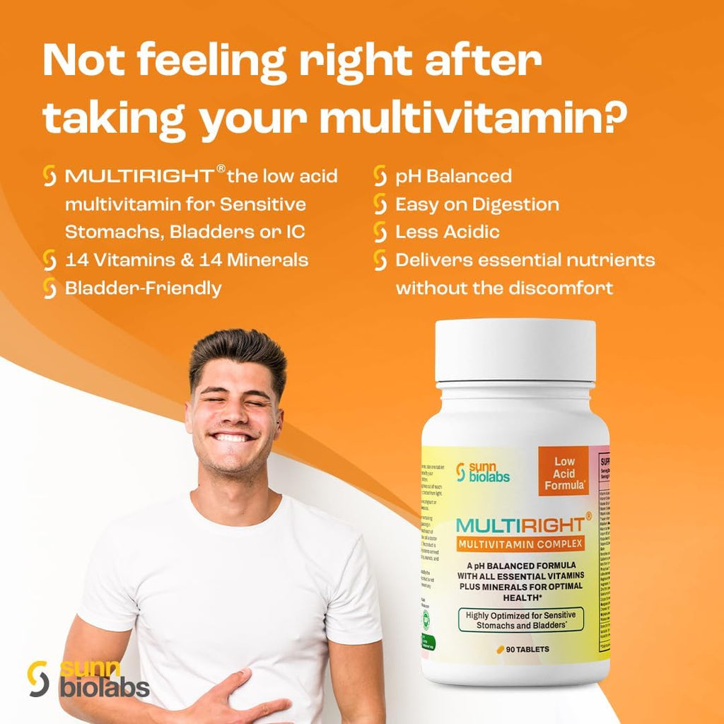 MultiRight Multivitamínico Bajo en Ácido – pH Equilibrado, 90 Comprimidos