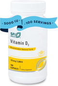 Klaire Labs SFI Health Vitamina D3 5000 UI - Alta Potencia - 125 mcg - Hipoalergénico - 100 Cápsulas