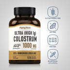 Piping Rock Colostrum Capsules 1000mg | 120 Capsules | Supplement for Women & Men | 20% Immunoglobulin | Vegetarian, Non-GMO, Gluten-Free