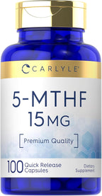 Carlyle 5-MTHF 15 mg – 100 Cápsulas de L-Metilfolato