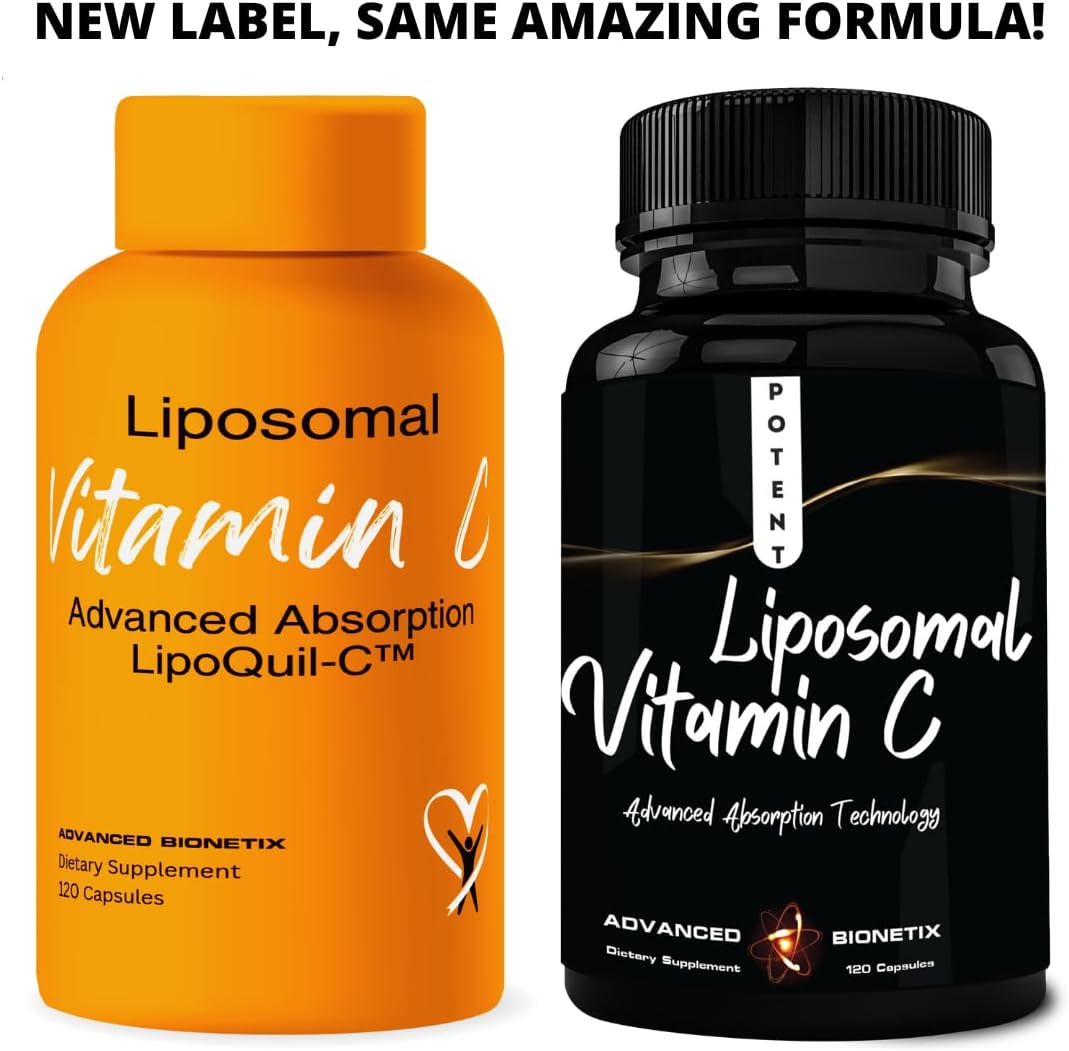 Advanced Bionetix Liposomal Vitamin C - 120 Cápsulas de 1000 mg - LipoQuil-C™ Tecnología de Absorción Mejorada