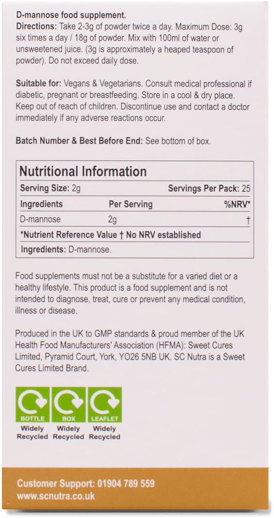Waterfall D-Mannose Powder - 100% Pure Birch - 50g