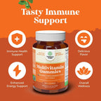 Gominolas Multivitamínicas para Adultos - Halal, Sin Gelatina, con Vitamina D y Zinc - 90 Gominolas