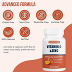 Nature4U Vitamina C 1000 mg con Zinc, Escaramujo y Bioflavonoides Cítricos, 120 Cápsulas