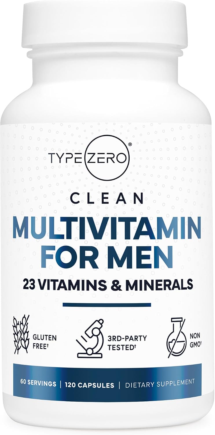 Type Zero Multivitamin Capsules for Men (120 Cápsulas) - Multivitamínico para Hombres, Sin Gluten