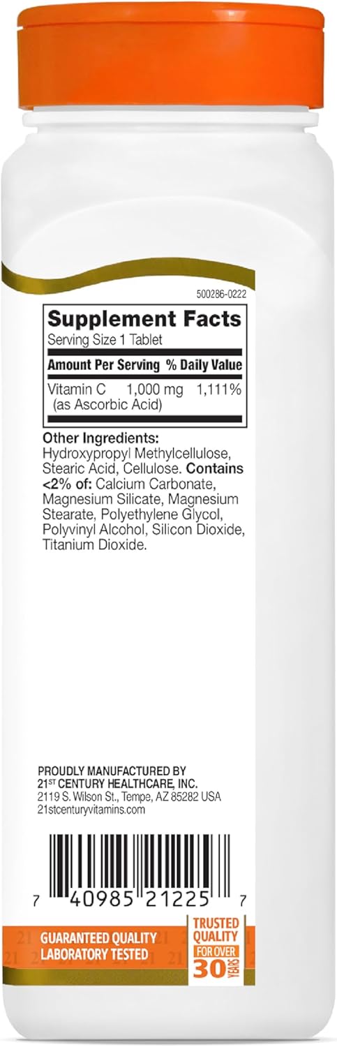 Vitamina C 1000 mg Liberación Prolongada - 21st Century (110 Comprimidos)