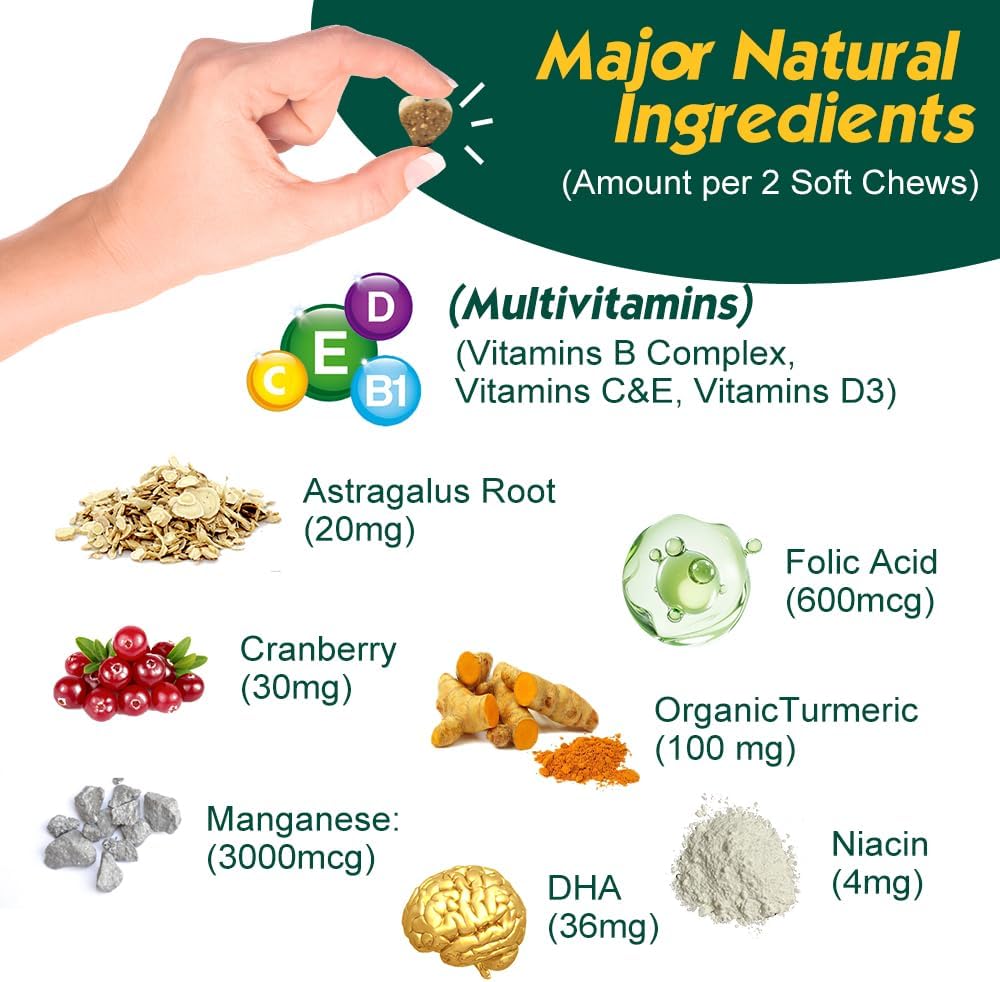 PetriMins 23-in-1 Multivitamínico para Perros con Glucosamina y Omega-3 – 90 Golosinas Sabor Pollo