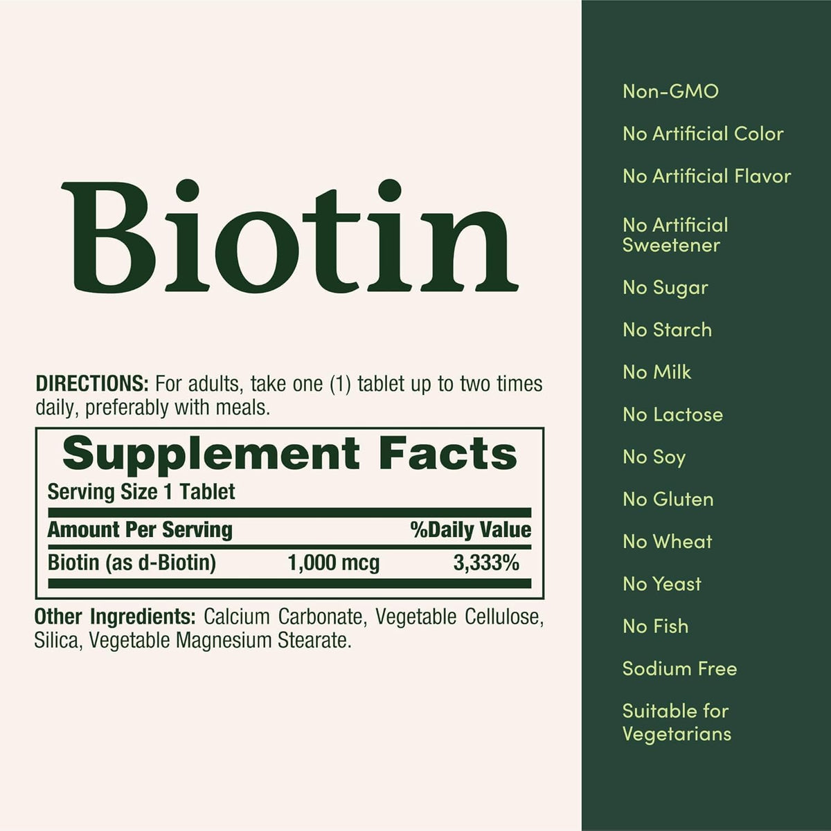 Nature's Bounty Biotina 1000 mcg, 200 Comprimidos (Pack de 2) – Image 4
