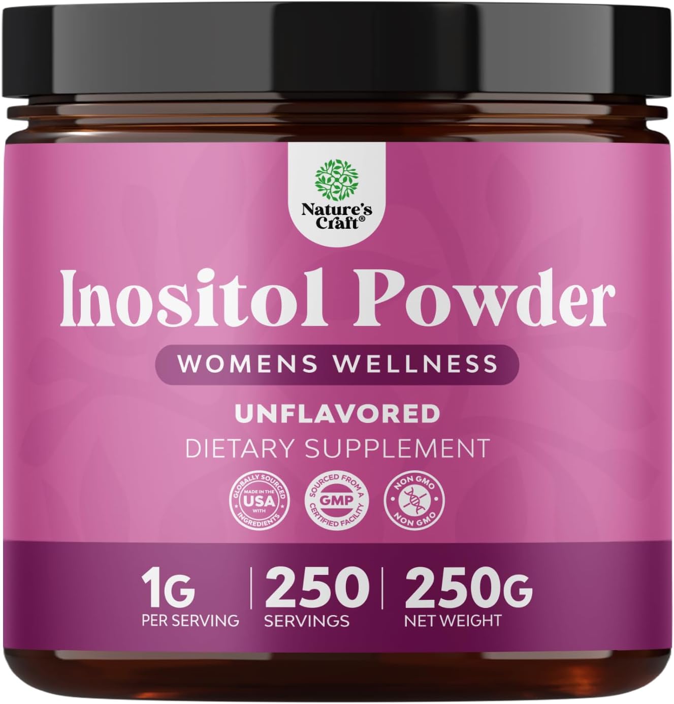 Inositol en Polvo Premium - Apoyo para la Fertilidad y Equilibrio Hormonal - 250g (Pack de 3)