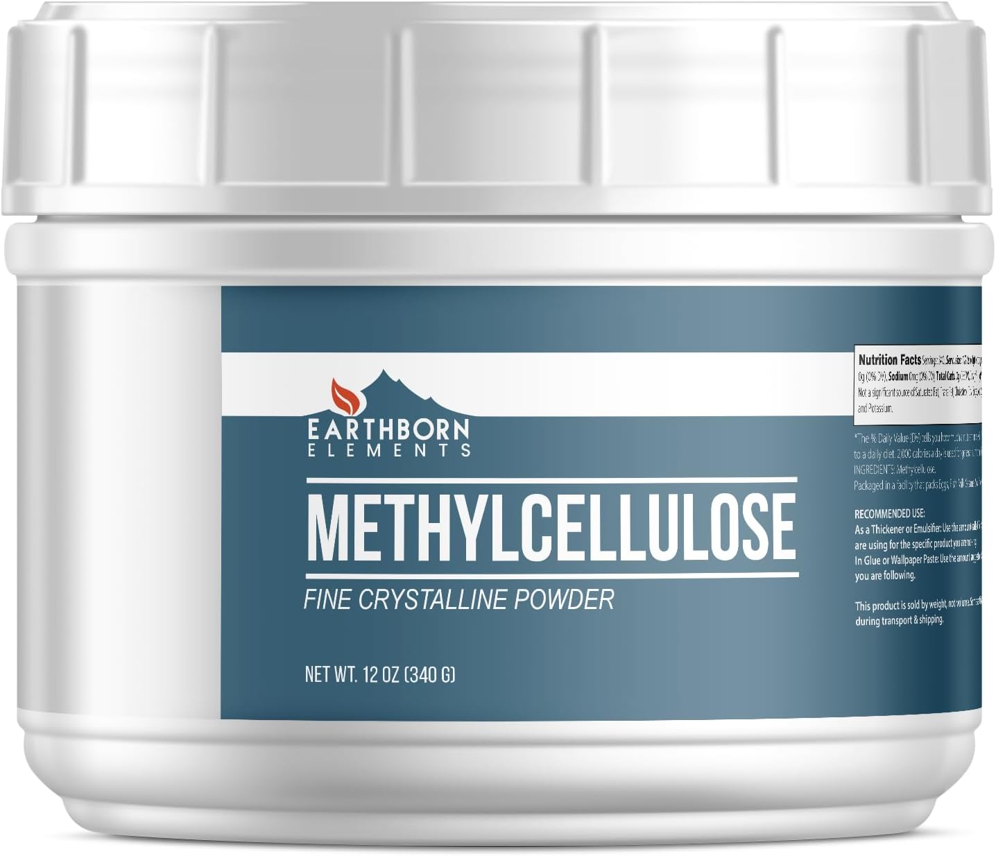 Earthborn Elements Metilcelulosa en Polvo (340 g) – Sin Aditivos, Grado Alimenticio