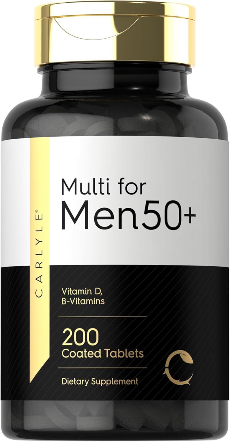 Carlyle Multivitamínico para Hombres 50+ | 200 Comprimidos | con Vitaminas B, Vitamina D, Magnesio y Zinc | Sin Gluten, No-GMO