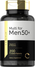 Carlyle Multivitamínico para Hombres 50+ | 200 Comprimidos | con Vitaminas B, Vitamina D, Magnesio y Zinc | Sin Gluten, No-GMO