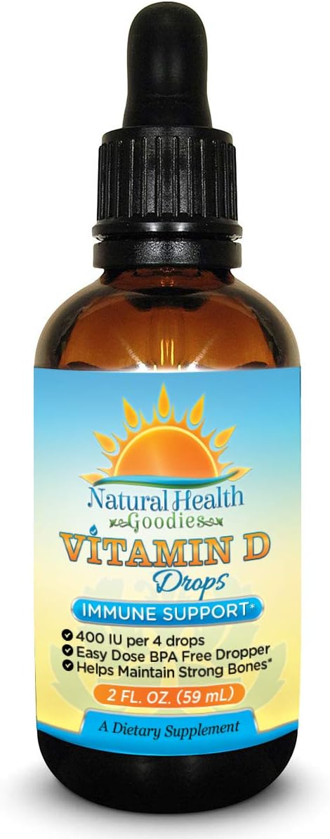Vitamin D3 Drops for Adults and Children - 2 fl oz (59 ml) Liquid with 100 IU Dropper