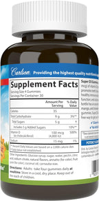 Carlson Super D3 Gummies 4000 IU (100 mcg) - 120 Gominolas Vegetarianas