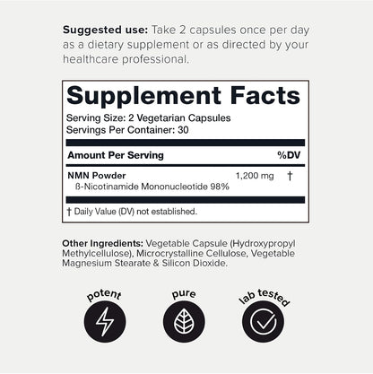 Toniiq NMN Supplement 1200mg - 60 Cápsulas – Favorecer la función cognitiva y la claridad mental. – Image 2