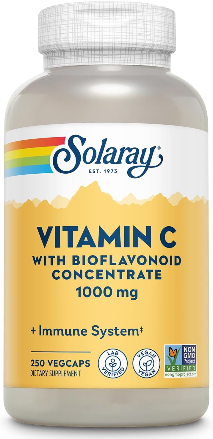 SOLARAY Vitamina C 1000 mg con Concentrado de Bioflavonoides - Cápsulas con Escaramujo y Acerola