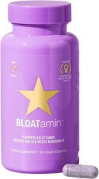 HAIRtamin BLOATamin - Mezcla Sinérgica Vegana | Cápsulas para el Alivio de la Hinchazón | Hombres y Mujeres | Enzimas Digestivas para la Hinchazón, Gases, Dolor de Estómago y Retención de Líquidos (1 Envase)