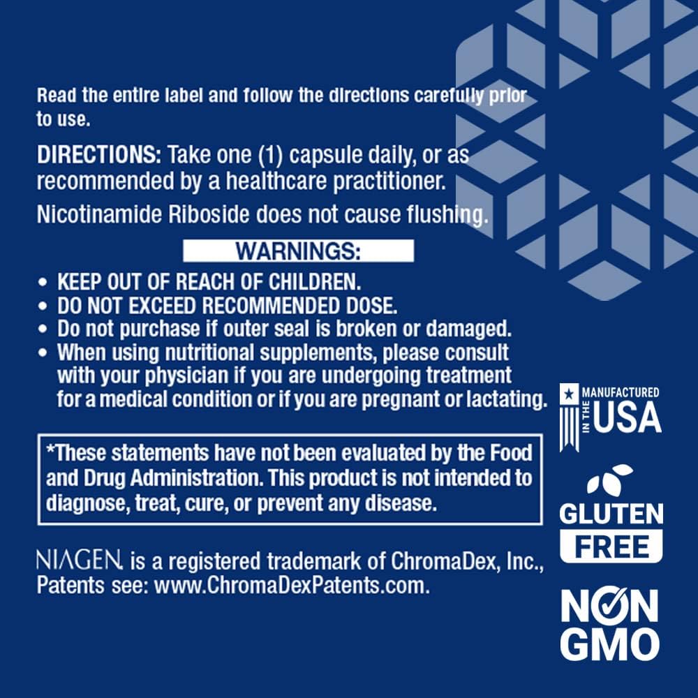 NAD+ Cell Regenerator 100 mg - NIAGEN Nicotinamida Ribósido - Life Extension