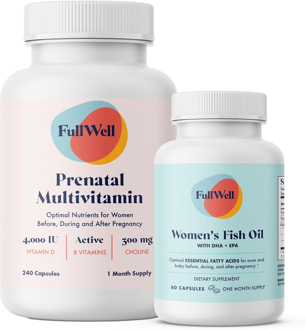 FullWell Women's Prenatal Essentials - Multivitamínico Prenatal y Aceite de Pescado