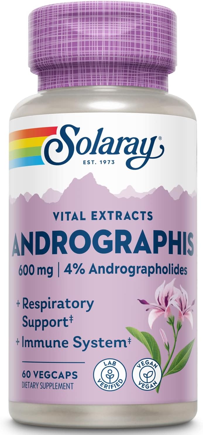 SOLARAY Andrographis 600 mg - 60 Cápsulas Vegetales - Apoyo Inmunitario