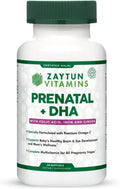 Zaytun Vitamins Vitaminas Prenatales Halal + DHA, Ácido Fólico, Hierro, Jengibre, 60 Cápsulas Blandas